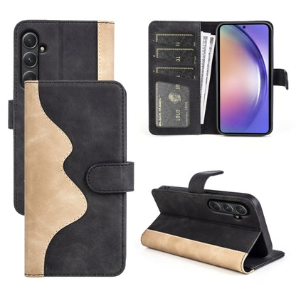 For Samsung Galaxy A55 Stitching Horizontal Flip Leather Phone Case(Black) by buy2fix