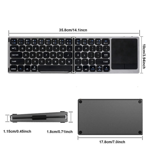FK328T Cell Phone Tablet Laptop Wireless Bluetooth Keyboard Portable 3-Folded Keyboard by buy2fix