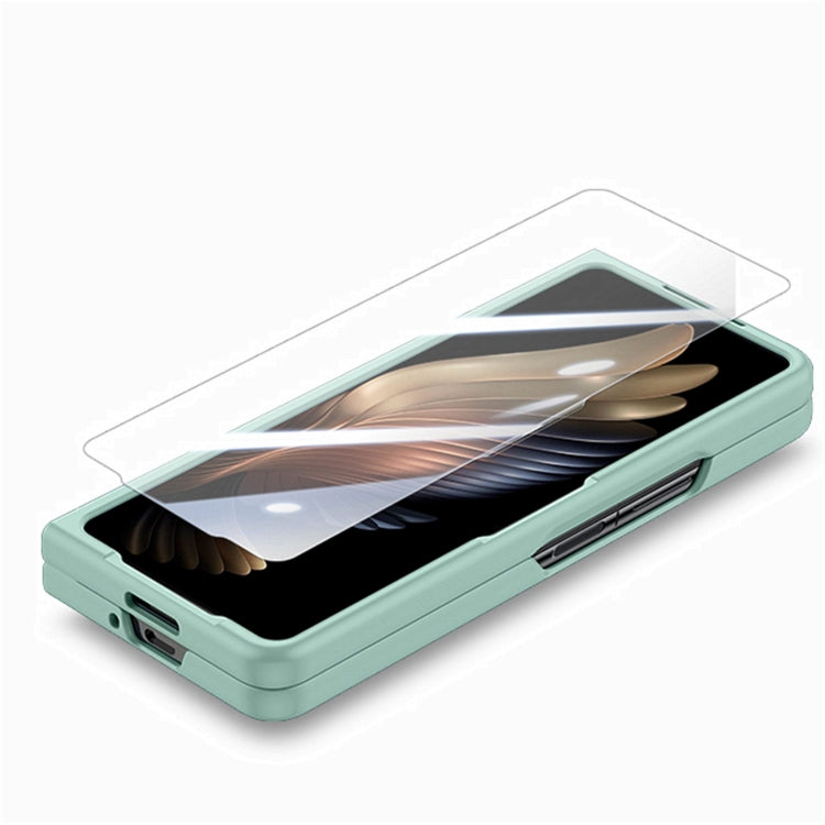 For Samsung   Galaxy Z Fold5 5G Integrated Film Wrist Grip Leather Phone Case with Pen Slot(Green) - Galaxy Z Fold5 Cases by buy2fix | Online Shopping UK | buy2fix