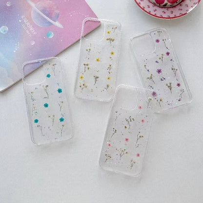 For iPhone 16e Gypsophila Flowers Pattern TPU Protective Phone Case(Green) - iPhone 16e Cases by buy2fix | Online Shopping UK | buy2fix