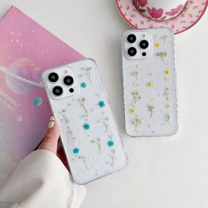 For iPhone 16e Gypsophila Flowers Pattern TPU Protective Phone Case(Purple) - iPhone 16e Cases by buy2fix | Online Shopping UK | buy2fix