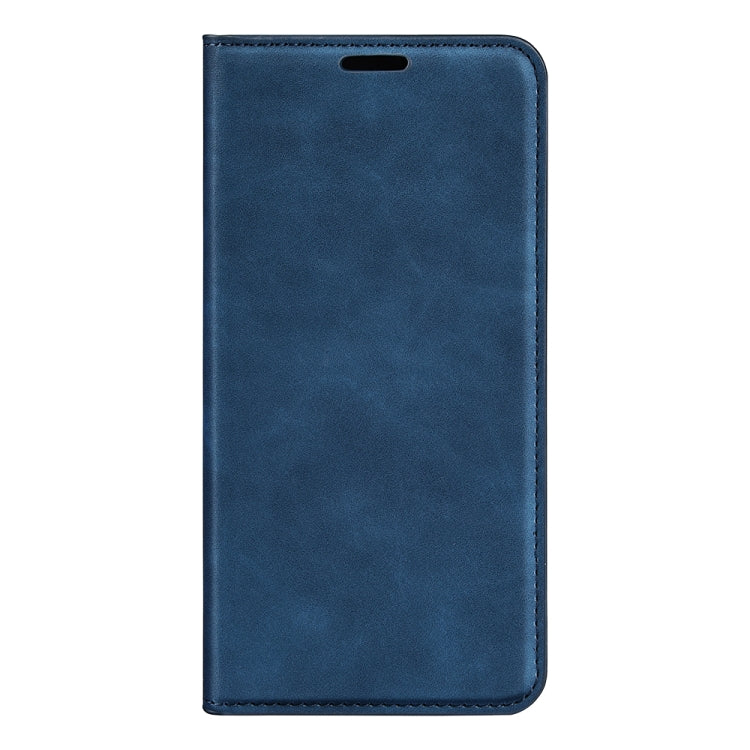 For Motorola Moto G 5G 2024 Retro-skin Magnetic Suction Leather Phone Case(Dark Blue) - Motorola Cases by buy2fix | Online Shopping UK | buy2fix