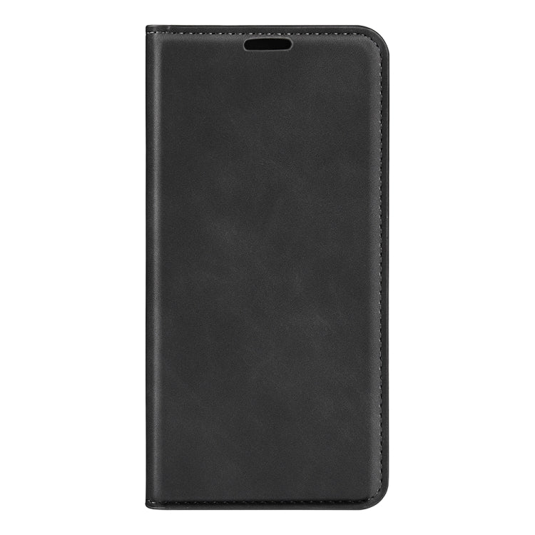 For Motorola Edge 5G 2024 Retro-skin Magnetic Suction Leather Phone Case(Black) - Motorola Cases by buy2fix | Online Shopping UK | buy2fix