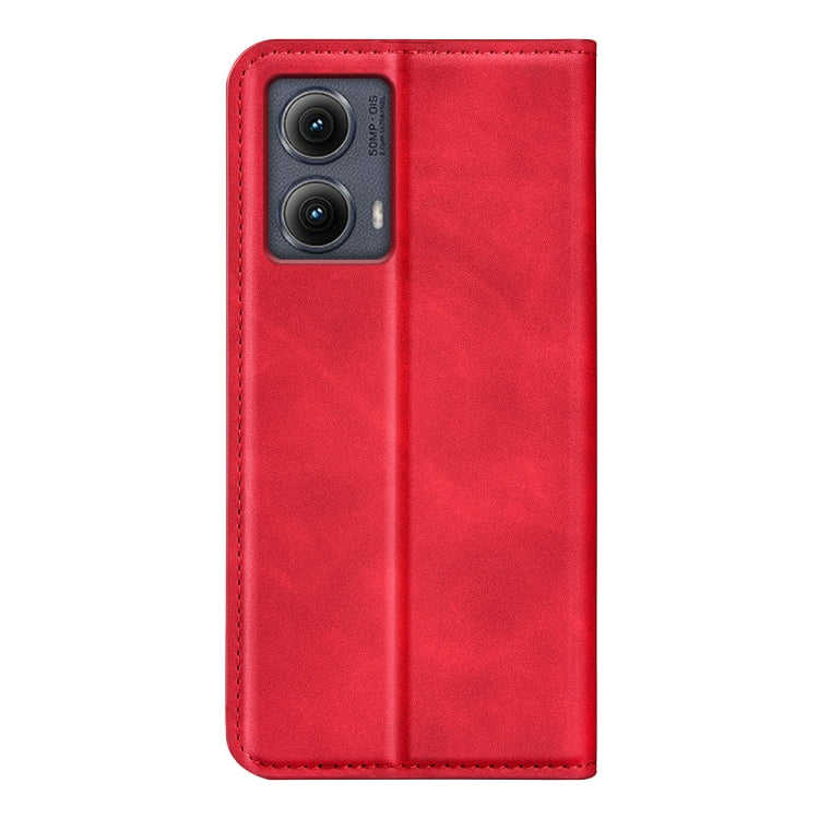 For Motorola Edge 5G 2024 Retro-skin Magnetic Suction Leather Phone Case(Red) - Motorola Cases by buy2fix | Online Shopping UK | buy2fix