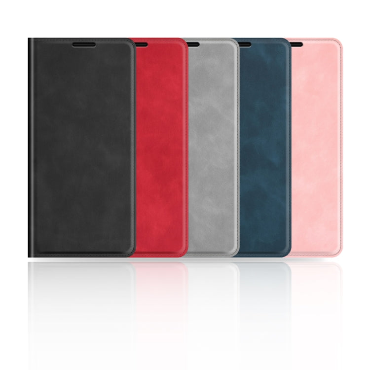 For Motorola Moto G 5G 2024 Retro-skin Magnetic Suction Leather Phone Case(Dark Blue) - Motorola Cases by buy2fix | Online Shopping UK | buy2fix