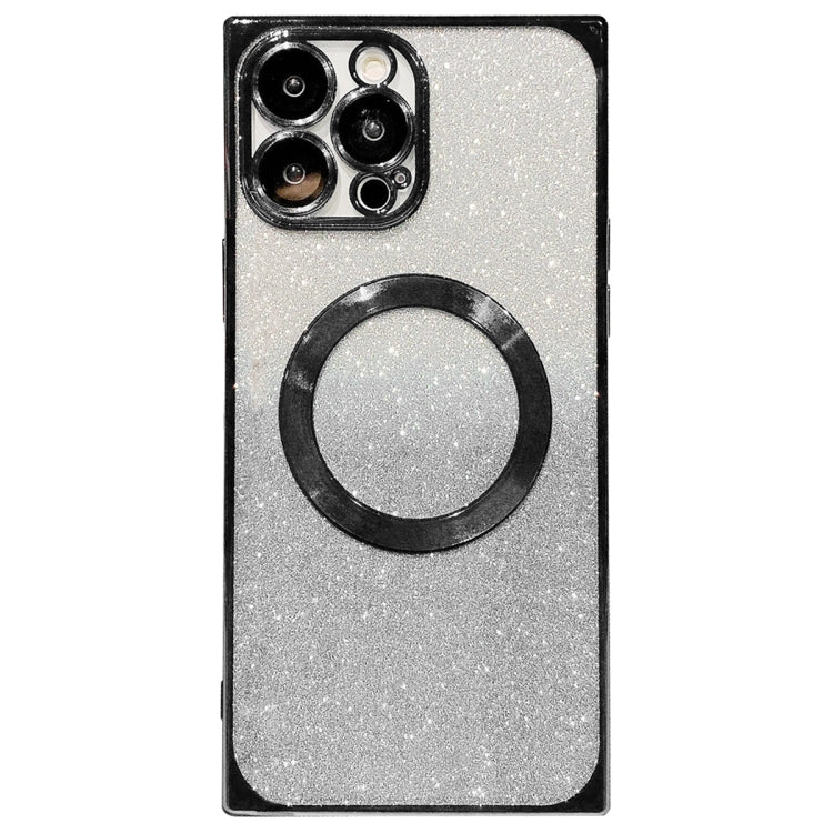 For iPhone 14 Pro Max Square Gradient Magsafe Electroplating TPU Phone Case(Black) - iPhone 14 Pro Max Cases by buy2fix | Online Shopping UK | buy2fix