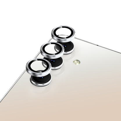 For Samsung Galaxy A14 / A34 NORTHJO Camera Lens Protector Tempered Glass CD Vein Metal Ring Film(Silver) - Galaxy Tempered Glass by NORTHJO | Online Shopping UK | buy2fix