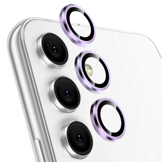 For Samsung Galaxy A24 NORTHJO Camera Lens Protector Tempered Glass CD Vein Metal Ring Film(Purple)