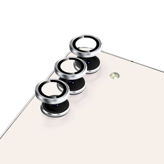For Samsung Galaxy S23 / S23+ 5G NORTHJO Camera Lens Protector Tempered Glass CD Vein Metal Ring Film(Silver) by NORTHJO