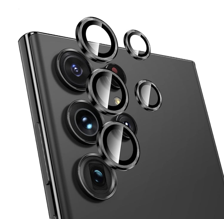 For Samsung Galaxy S23 Ultra 5G NORTHJO Camera Lens Protector Tempered Glass CD Vein Metal Ring Film(Black) - Galaxy S23 Ultra 5G Tempered Glass by NORTHJO | Online Shopping UK | buy2fix