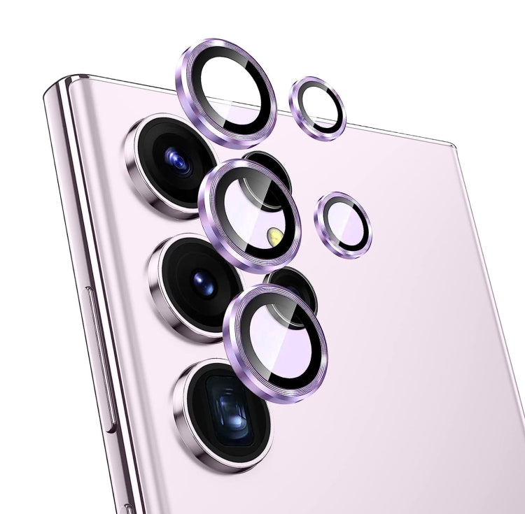 For Samsung Galaxy S23 Ultra 5G NORTHJO Camera Lens Protector Tempered Glass CD Vein Metal Ring Film(Purple) - Galaxy S23 Ultra 5G Tempered Glass by NORTHJO | Online Shopping UK | buy2fix