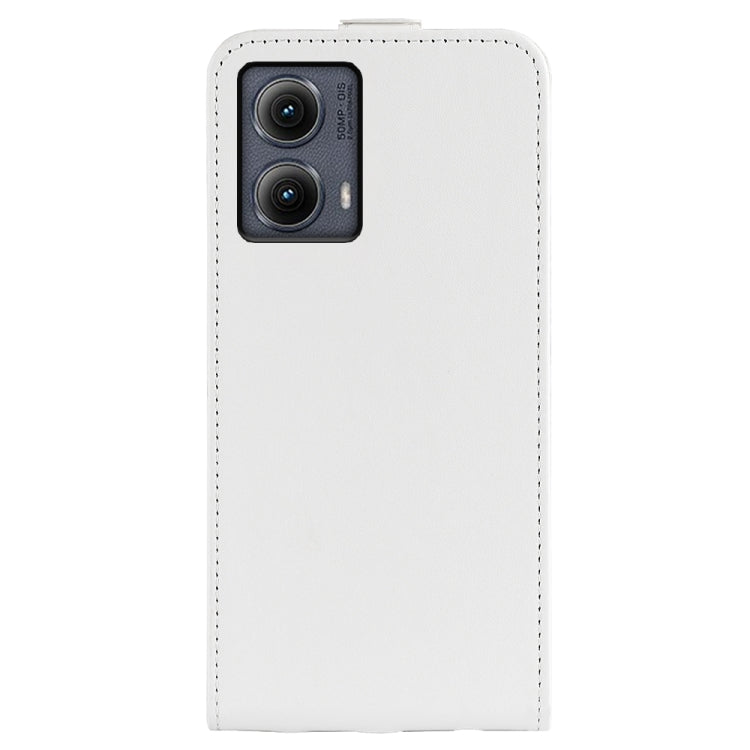 For Motorola Edge 5G 2024 R64 Texture Single Vertical Flip Leather Phone Case(White) - Motorola Cases by buy2fix | Online Shopping UK | buy2fix