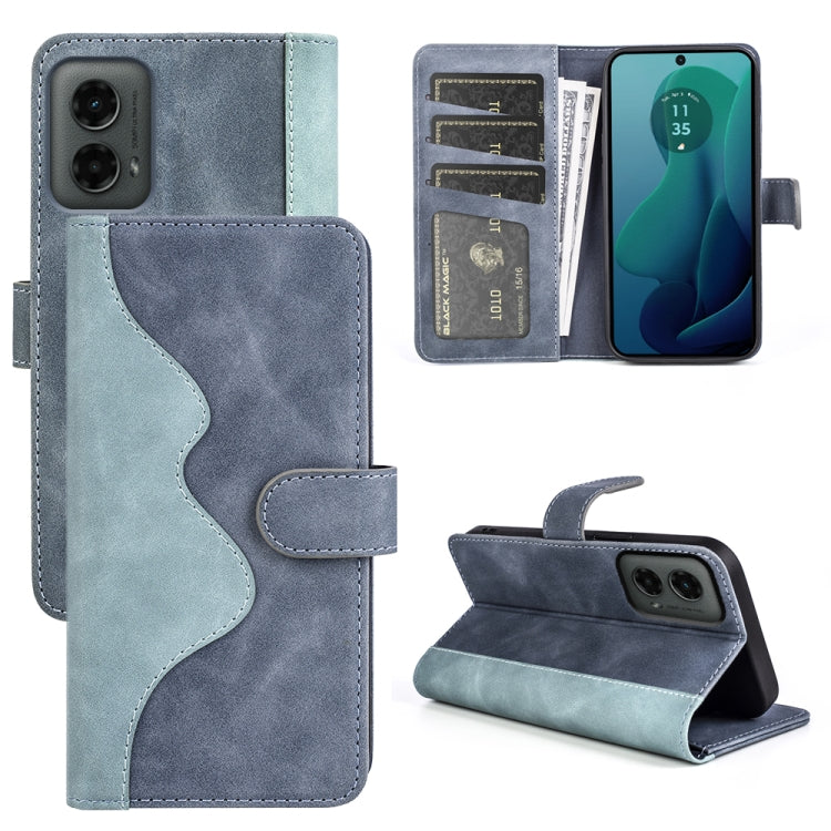 For Motolora Moto G 5G 2024 Stitching Horizontal Flip Leather Phone Case(Blue) by buy2fix