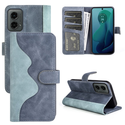 For Motolora Moto G 5G 2024 Stitching Horizontal Flip Leather Phone Case(Blue) by buy2fix