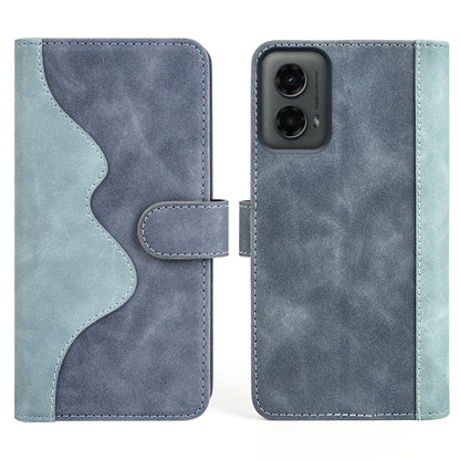 For Motolora Moto G 5G 2024 Stitching Horizontal Flip Leather Phone Case(Blue) by buy2fix