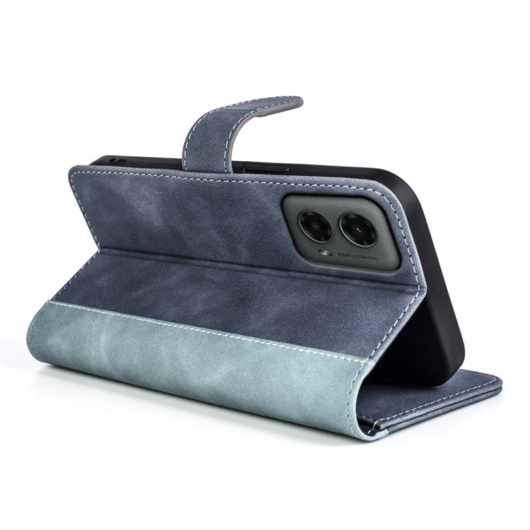 For Motolora Moto G 5G 2024 Stitching Horizontal Flip Leather Phone Case(Blue) by buy2fix