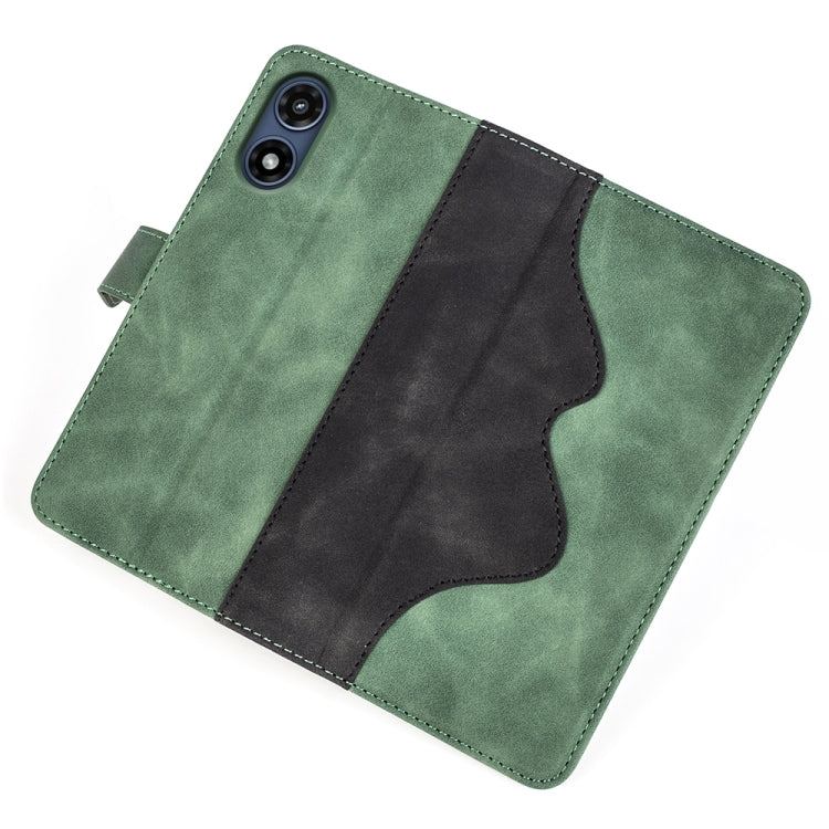 For Motorola Moto G Play 2024 Stitching Horizontal Flip Leather Phone Case(Green) - Motorola Cases by buy2fix | Online Shopping UK | buy2fix