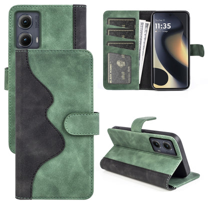 For Motolora Edge 5G 2024 Stitching Horizontal Flip Leather Phone Case(Green) - Motorola Cases by buy2fix | Online Shopping UK | buy2fix