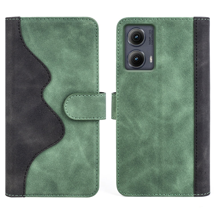 For Motolora Edge 5G 2024 Stitching Horizontal Flip Leather Phone Case(Green) - Motorola Cases by buy2fix | Online Shopping UK | buy2fix