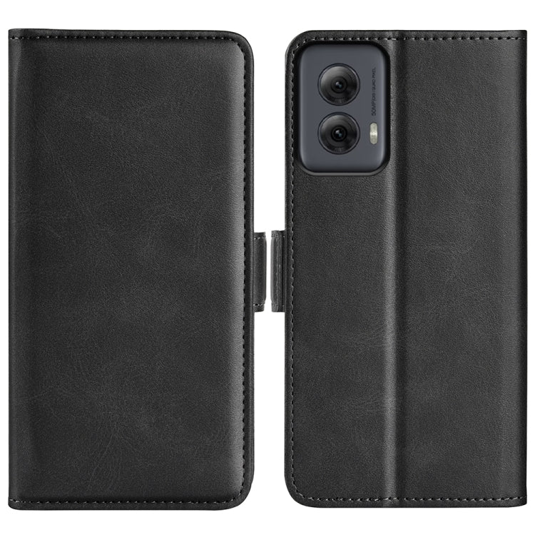 For Motorola Moto G Power 5G 2024 Dual-side Magnetic Buckle Horizontal Flip Leather Phone Case(Black) - Motorola Cases by buy2fix | Online Shopping UK | buy2fix