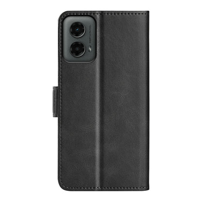 For Motorola Moto G 5G 2024 Dual-side Magnetic Buckle Horizontal Flip Leather Phone Case(Black) - Motorola Cases by buy2fix | Online Shopping UK | buy2fix