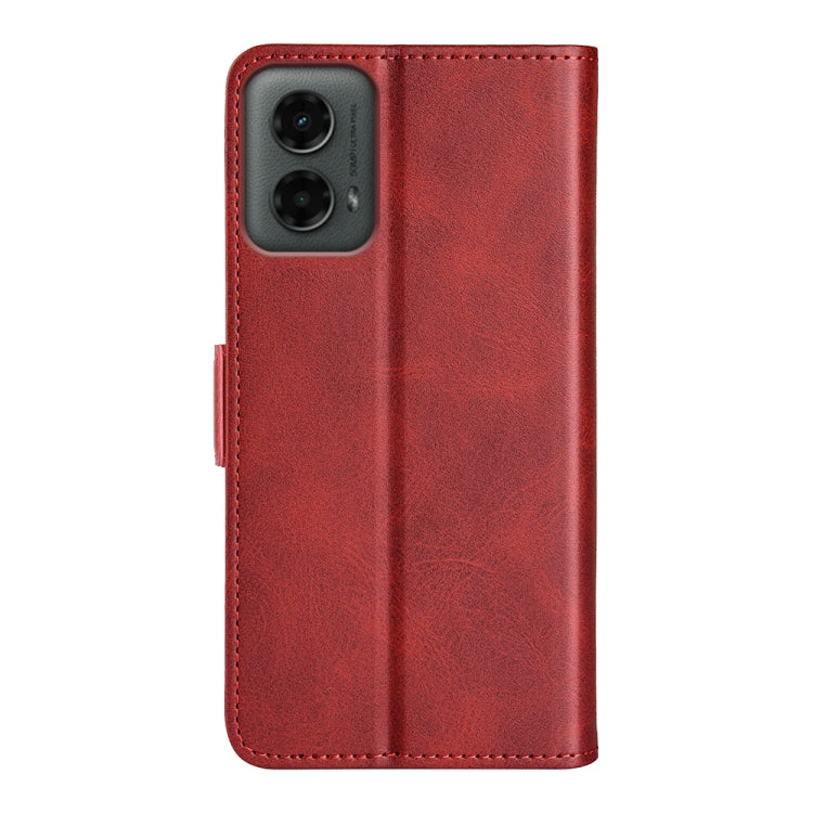 For Motorola Moto G 5G 2024 Dual-side Magnetic Buckle Horizontal Flip Leather Phone Case(Red) - Motorola Cases by buy2fix | Online Shopping UK | buy2fix