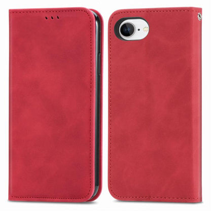 For iPhone 16e Retro Skin Feel Magnetic Flip Leather Phone Case(Red) - iPhone 16e Cases by buy2fix | Online Shopping UK | buy2fix