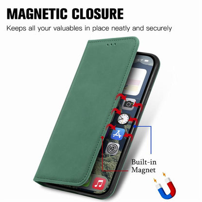 For iPhone 16e Retro Skin Feel Magnetic Flip Leather Phone Case(Green) - iPhone 16e Cases by buy2fix | Online Shopping UK | buy2fix