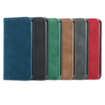 For iPhone 16e Retro Skin Feel Magnetic Flip Leather Phone Case(Blue) - iPhone 16e Cases by buy2fix | Online Shopping UK | buy2fix