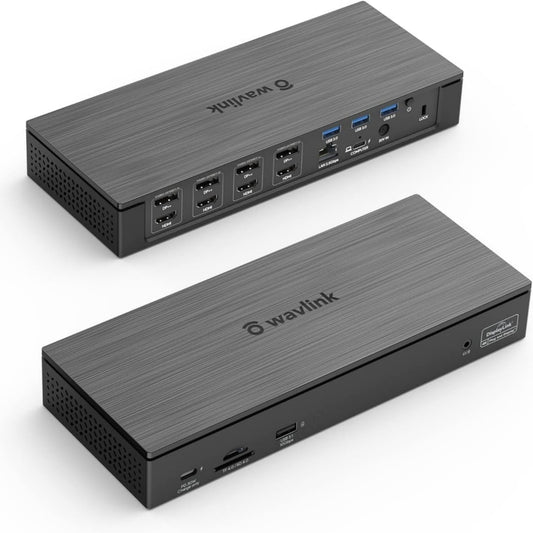 Wavlink UG69PD8 100W PD 18 in 1 Type-C Dock Compatible Type-C Universal Docking Station, Plug:UK Plug by WAVLINK