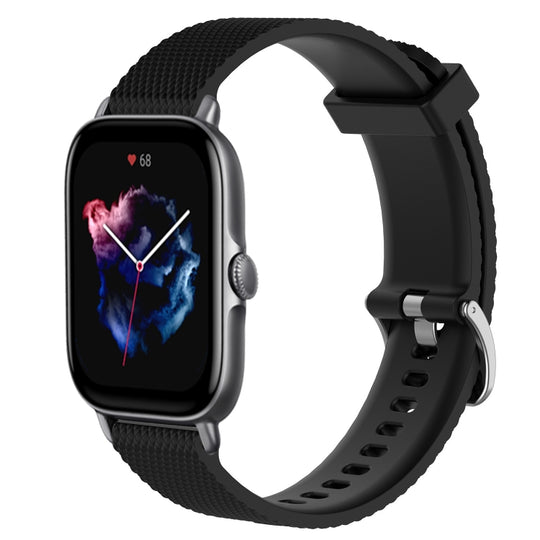 For Amazfit GTS 3 20mm Diamond Textured Silicone Watch Band(Black)