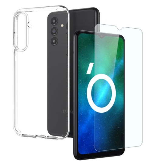 For Samsung Galaxy A13 5G NORTHJO Transparent TPU Phone Case with Tempered Glass Film(Transparent) - Galaxy Phone Cases by NORTHJO | Online Shopping UK | buy2fix