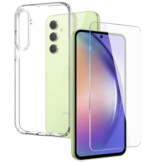 For Samsung Galaxy A54 5G NORTHJO Transparent TPU Phone Case with Tempered Glass Film(Transparent) - Galaxy Phone Cases by NORTHJO | Online Shopping UK | buy2fix