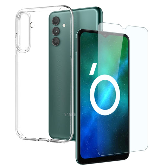 For Samsung Galaxy A04s 4G NORTHJO Transparent TPU Phone Case with Tempered Glass Film(Transparent) - Galaxy Phone Cases by NORTHJO | Online Shopping UK | buy2fix