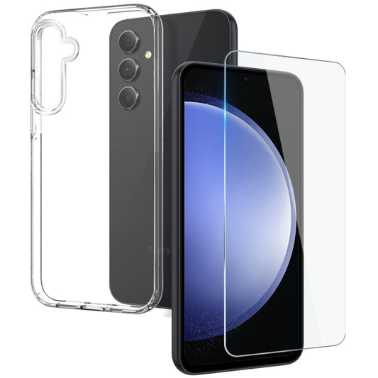 For Samsung Galaxy S23 FE 5G NORTHJO Transparent TPU Phone Case with Tempered Glass Film(Transparent) - Galaxy S23 FE 5G Cases by NORTHJO | Online Shopping UK | buy2fix