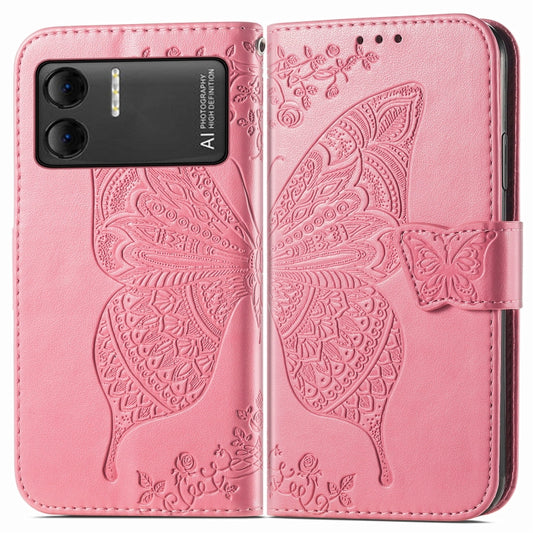 For DOOGEE X98 Pro / X98 Butterfly Love Flower Embossed Leather Phone Case(Pink) by buy2fix