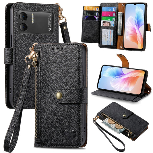 For DOOGEE X98 Pro / X98 Love Zipper Lanyard Leather Phone Case(Black) - Doogee Cases by buy2fix | Online Shopping UK | buy2fix