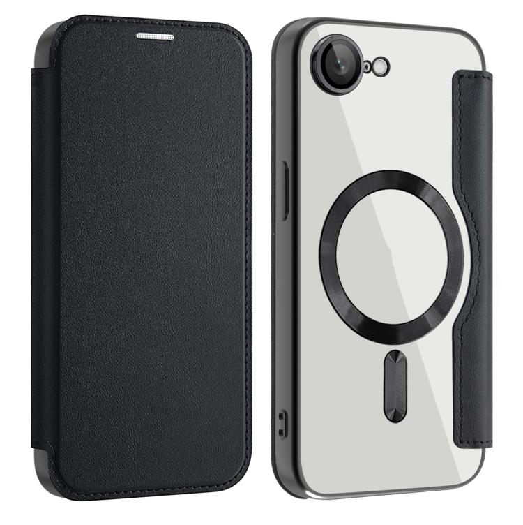 For iPhone 16e Shield MagSafe RFID Anti-theft Leather Phone Case(Black) - iPhone 16e Cases by buy2fix | Online Shopping UK | buy2fix