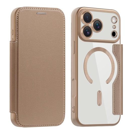 For iPhone 17 Pro Max Shield MagSafe RFID Anti-theft Leather Phone Case(Desert Gold) - iPhone 17 Pro Max Cases by buy2fix | Online Shopping UK | buy2fix