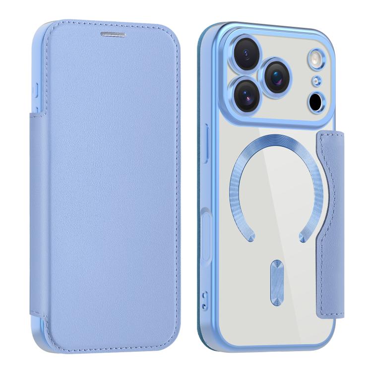 For iPhone 17 Pro Shield MagSafe RFID Anti-theft Leather Phone Case(Blue) - iPhone 17 Pro Cases by buy2fix | Online Shopping UK | buy2fix