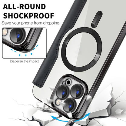 For iPhone 17 Pro Shield MagSafe RFID Anti-theft Leather Phone Case(Dark Blue) - iPhone 17 Pro Cases by buy2fix | Online Shopping UK | buy2fix