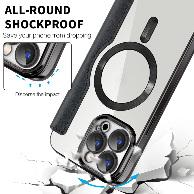 For iPhone 17 Pro Shield MagSafe RFID Anti-theft Leather Phone Case(Black) - iPhone 17 Pro Cases by buy2fix | Online Shopping UK | buy2fix