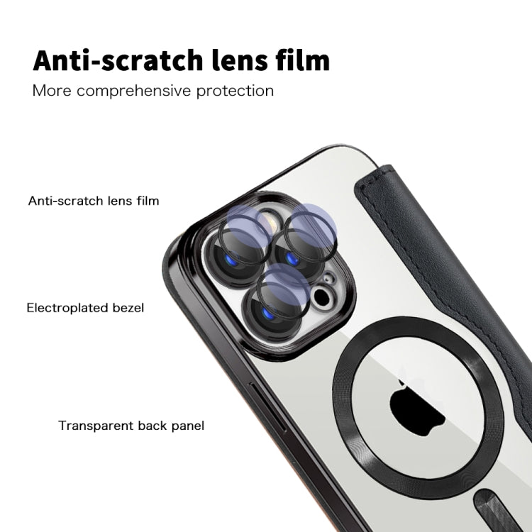 For iPhone 17 Pro Max Shield MagSafe RFID Anti-theft Leather Phone Case(Blue) - iPhone 17 Pro Max Cases by buy2fix | Online Shopping UK | buy2fix