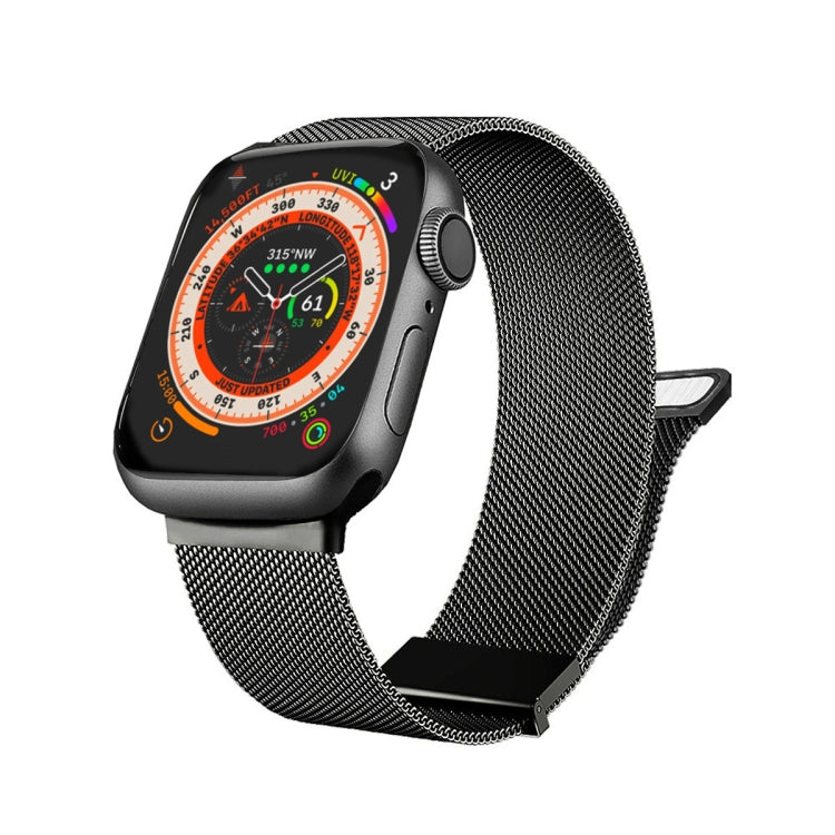 For Apple Watch 7 41mm Milan Double Magnetic Steel Mesh Watch Band(Gray) by buy2fix