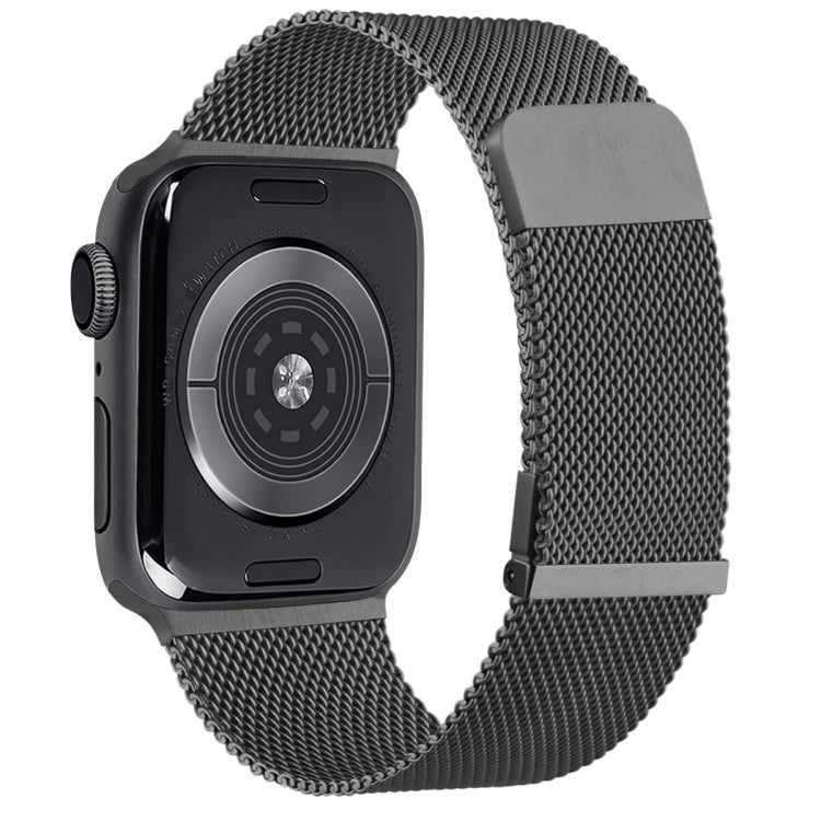 For Apple Watch 7 41mm Milan Double Magnetic Steel Mesh Watch Band(Gray) by buy2fix