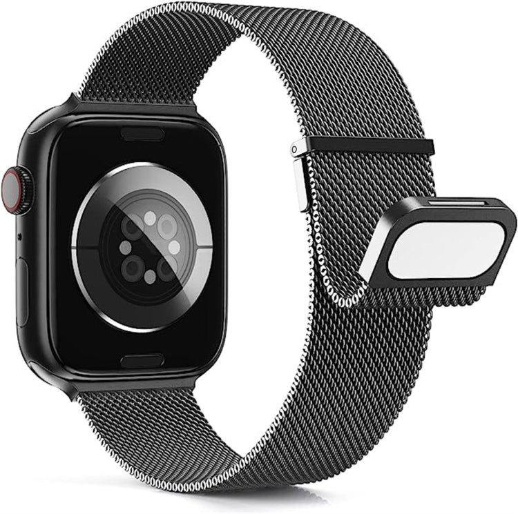 For Apple Watch 7 41mm Milan Double Magnetic Steel Mesh Watch Band(Gray) by buy2fix