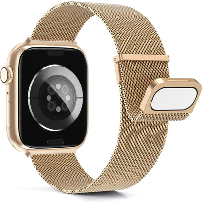 For Apple Watch SE 40mm Milan Double Magnetic Steel Mesh Watch Band(Rose Gold) - Watch Bands by buy2fix | Online Shopping UK | buy2fix