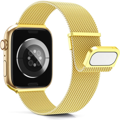 For Apple Watch 6 40mm Milan Double Magnetic Steel Mesh Watch Band(Gold) - Watch Bands by buy2fix | Online Shopping UK | buy2fix