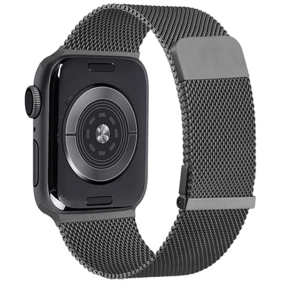 For Apple Watch 4 44mm Milan Double Magnetic Steel Mesh Watch Band(Gray) - Watch Bands by buy2fix | Online Shopping UK | buy2fix