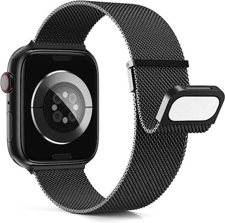 For Apple Watch 4 40mm Milan Double Magnetic Steel Mesh Watch Band(Black) - Watch Bands by buy2fix | Online Shopping UK | buy2fix